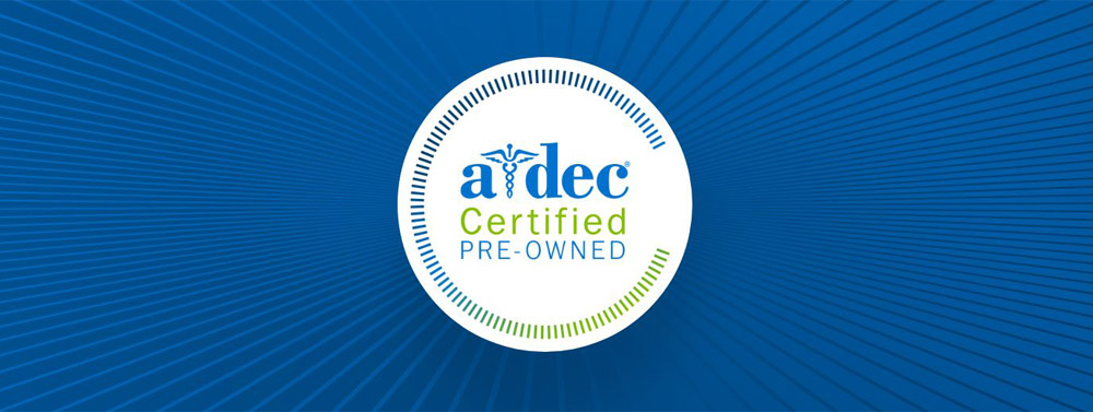 A-dec Certified Pre-Owned dental equipment badge