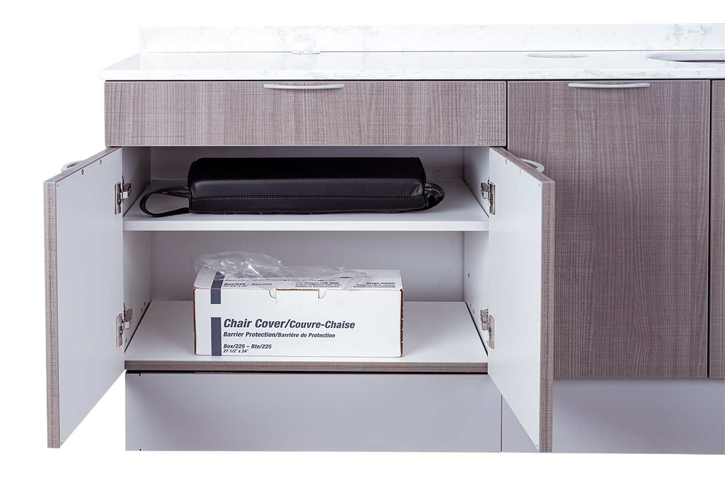 A-dec Inspire 393 storage console with open cabinet